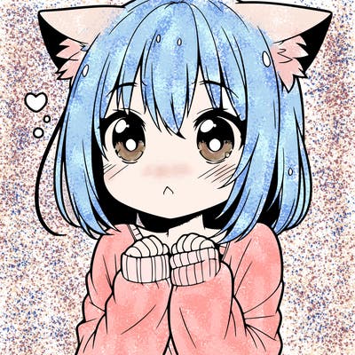 shy anime catgirl