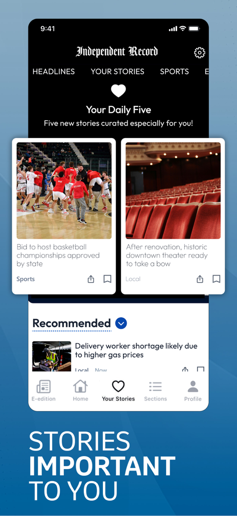 Helena Independent Record - Personalized news feed on the Helena Independent Record app featuring curated daily local stories.