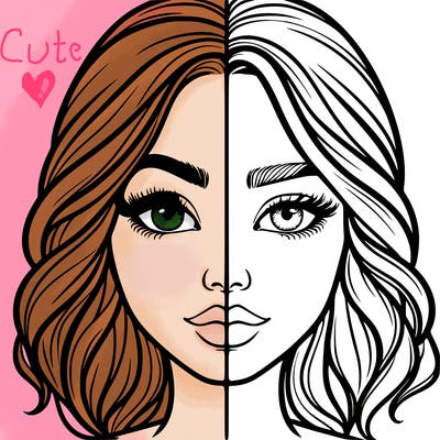 realistic girl split half