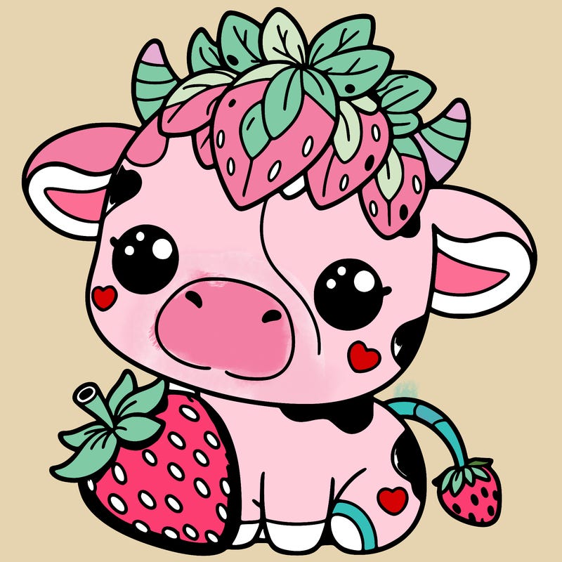cute strawberry cow
