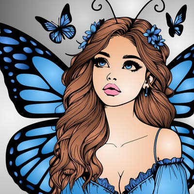 butterfly fairy realistic girl