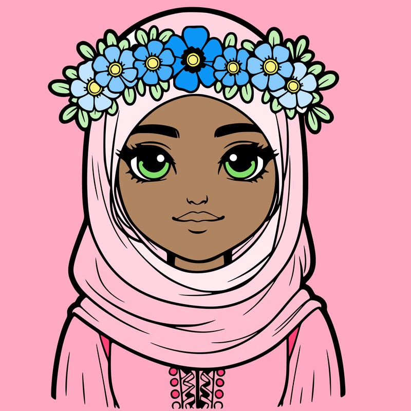 realistic girl with flower crown