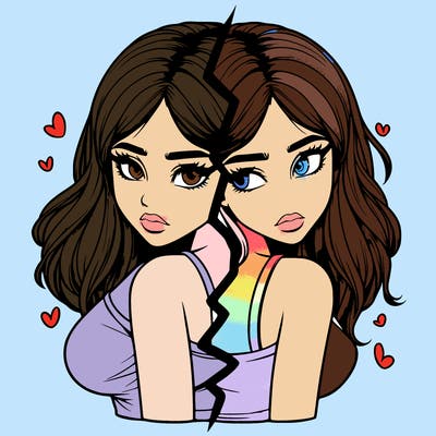 realistic girl split