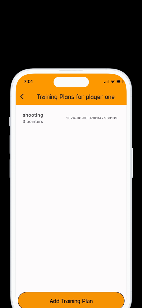 Interfaz de Mi Libro de Jugadas de Baloncesto que muestra planes de entrenamiento para un jugador