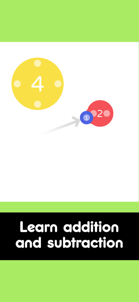 Dexteria Dots - Preschool Math - Interactive colorful dots showing addition and subtraction exercises in Dexteria Dots preschool app