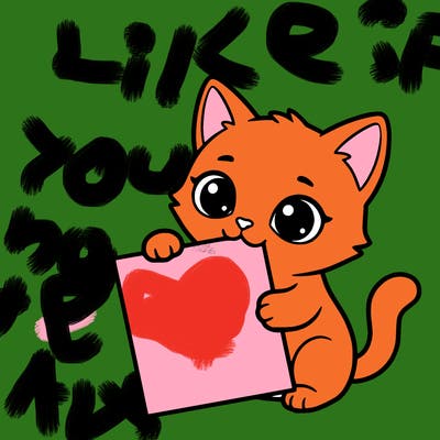 a small cat with a blank sheet of paper in its hand. the cat is sooooooo cute!