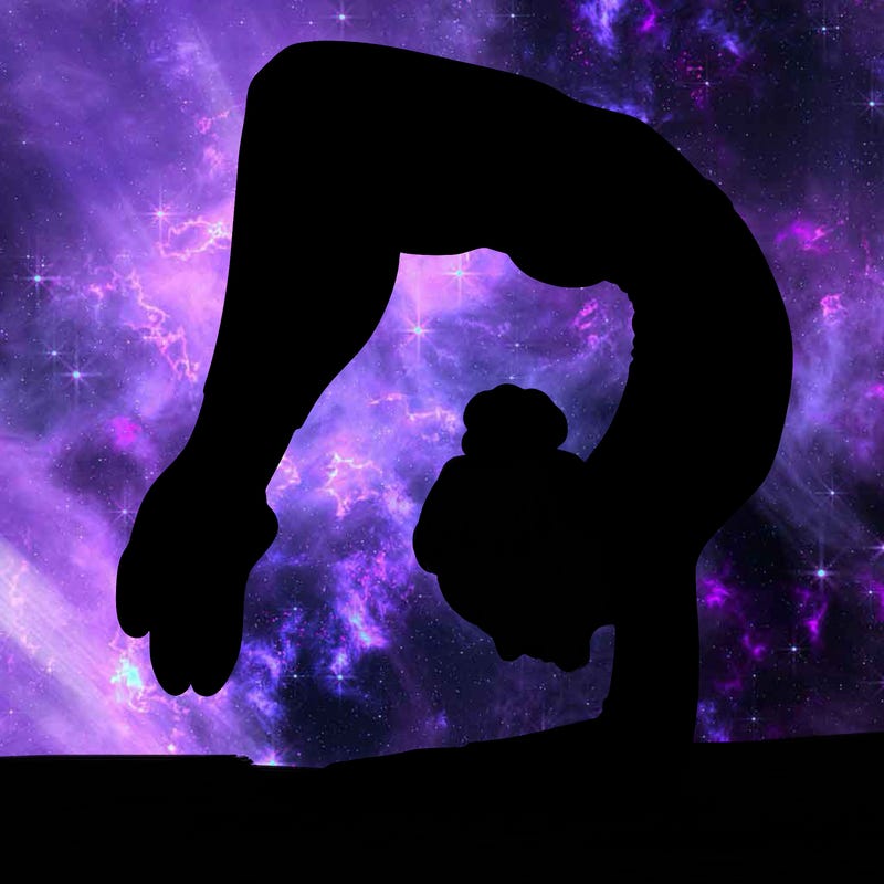 realistic girl doing gymnastics