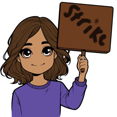 realistic girl holding up a sign