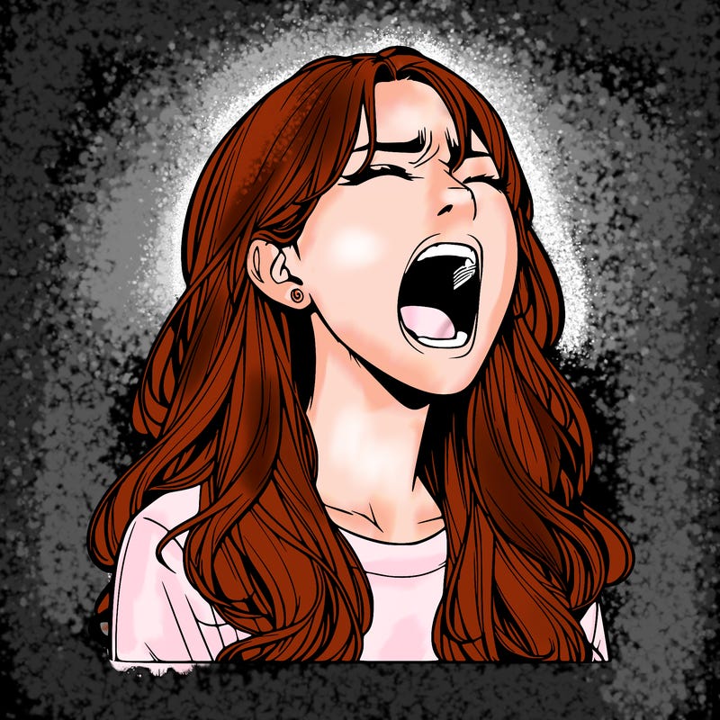 screaming realistic, girl