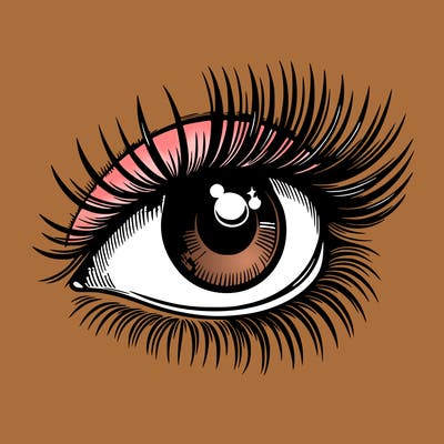 realistic eye long eylashes