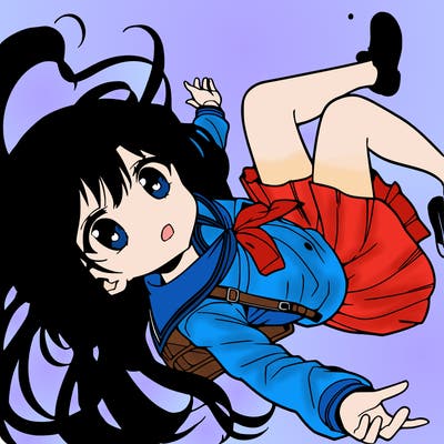 anime girl falling from sky