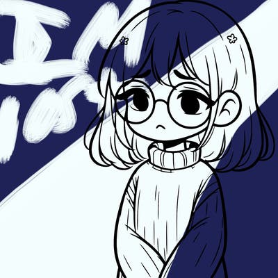 sad girl with glasses in a sweater