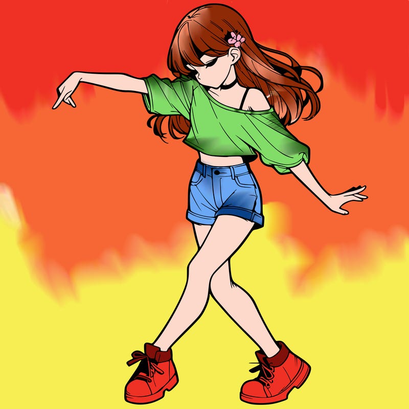 realistic girl danceing