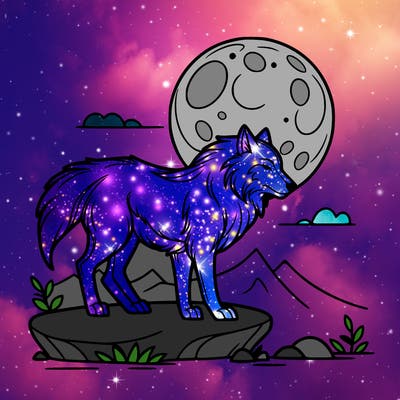 wolf moonlight