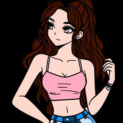 girl in crop top