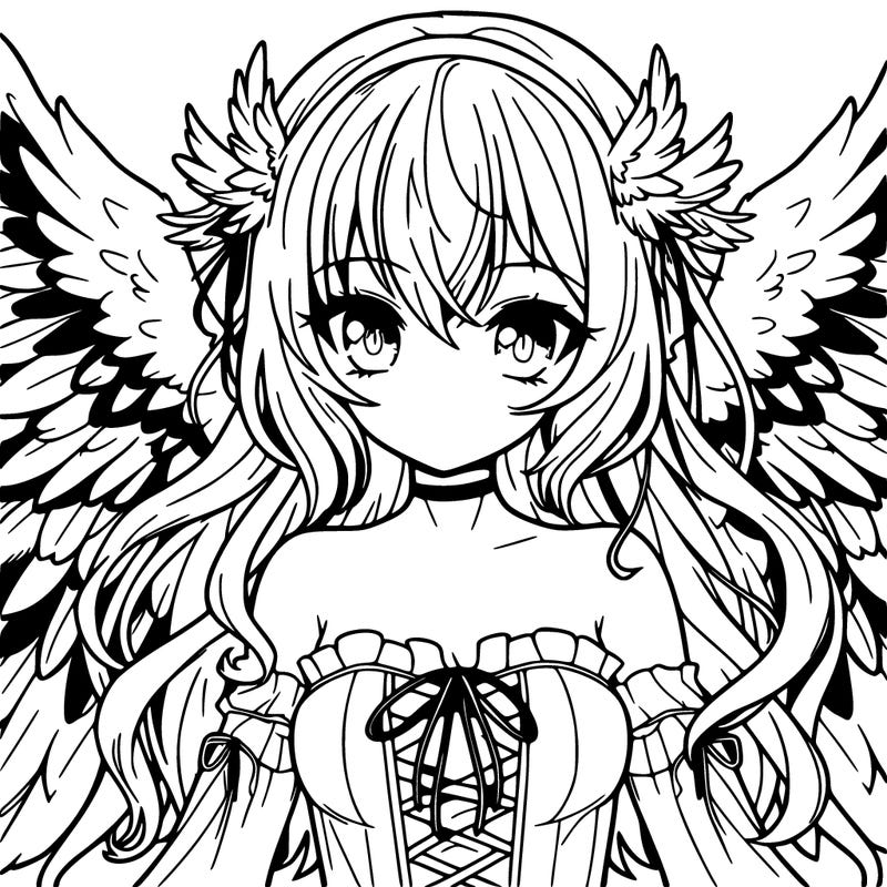 manga girl with wings