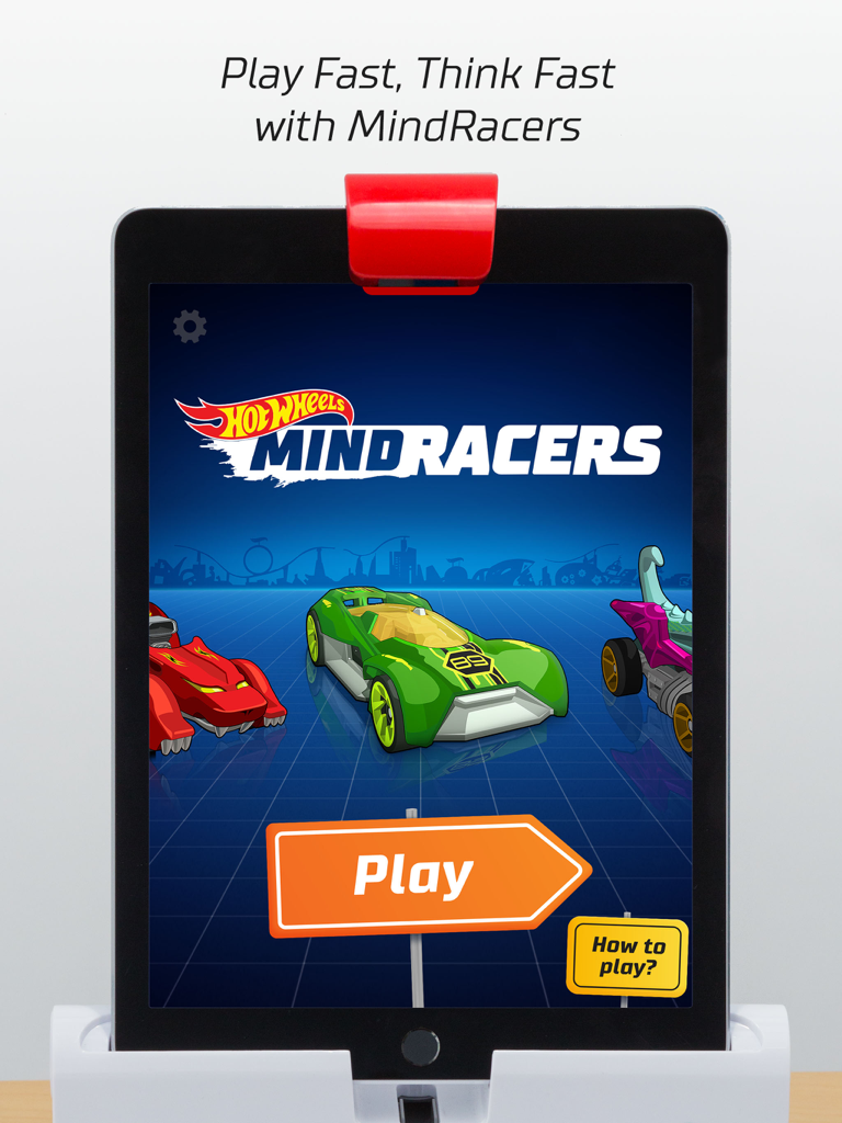 Menú principal de Osmo Hot Wheels MindRacers en un iPad