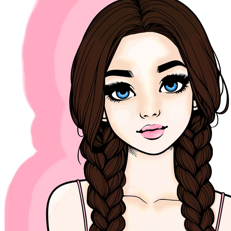 realistic girl with braids