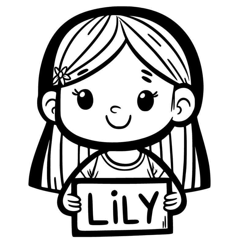 girl holding a sign that says lily