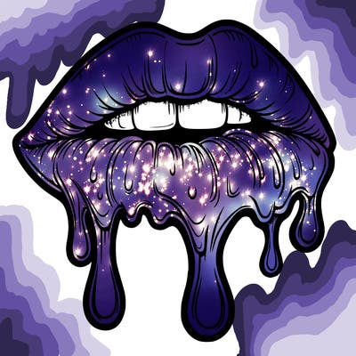 realistic melting lips