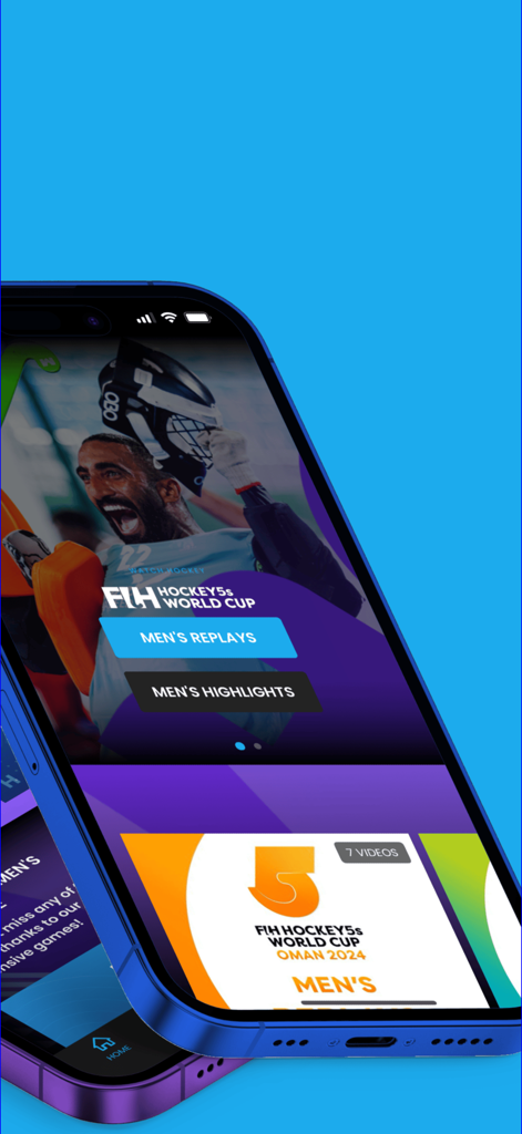 Watch Hockey - Watch Hockey app interface for FIH Hockey5s World Cup replays and highlights