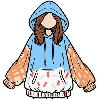 girl in oversized hoodie