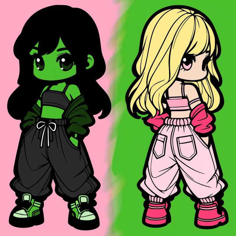 girl in crop top and baggy pants