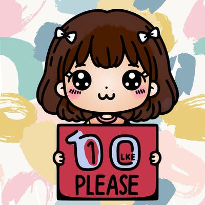 a cute girl holding a sign that says 100 like please
