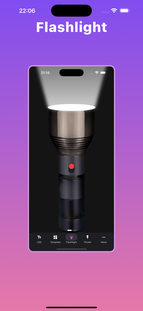 LED Banner - Scroller Big Text - Digital flashlight interface in the LED Banner mobile app