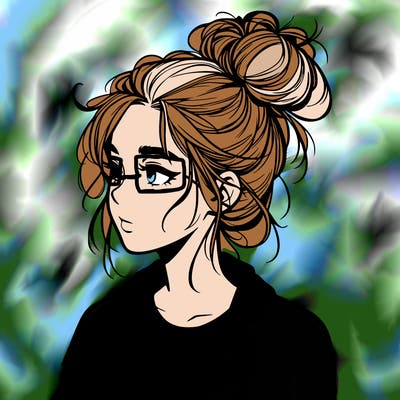 realistic teenage girl with a messy bun