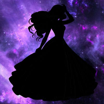 realistic woman with dress flowing in the wind