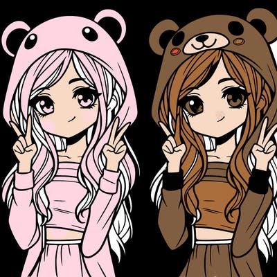 teen girl in animal costume