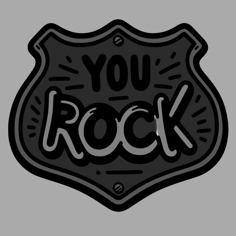 sign saying you rock