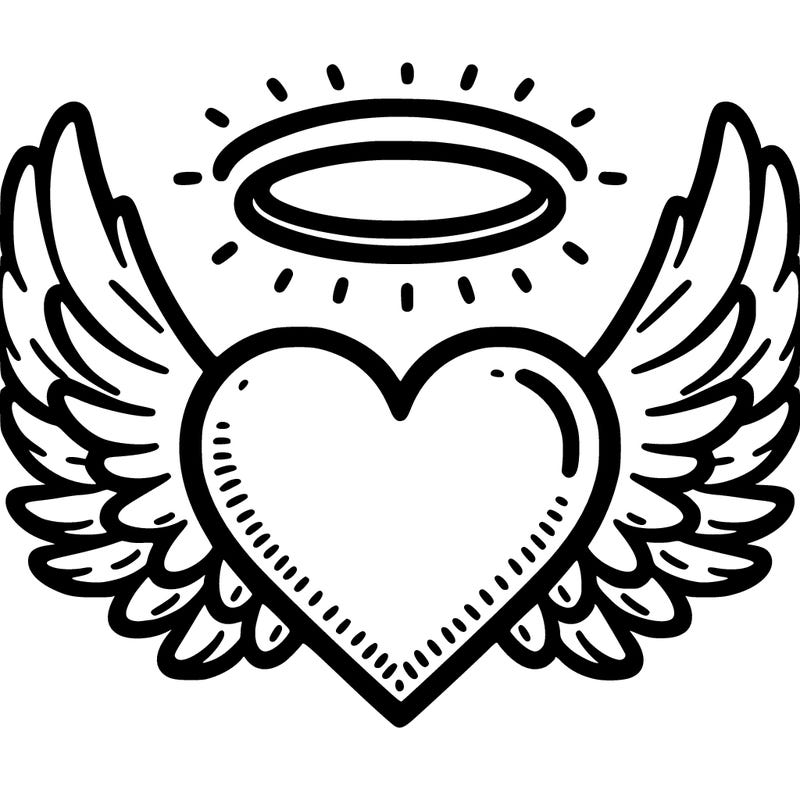 heart with wings and a halo