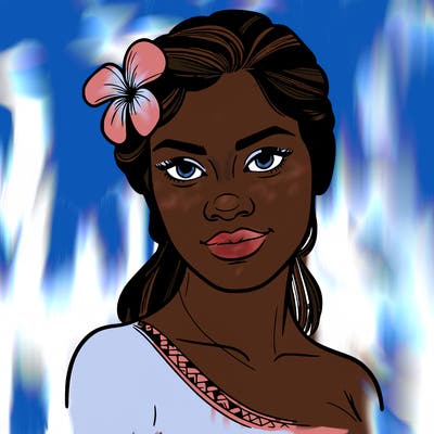 a realistic polynesian woman with a samoan pacific look and a taupou