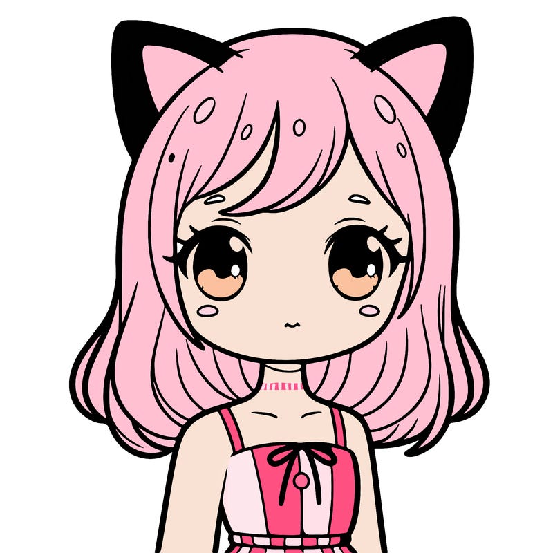 girl with cat ears and tail