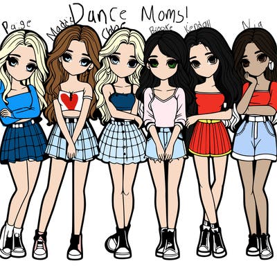 a group of girls realistic