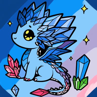 little cute crystal dragon