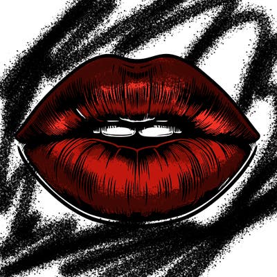 realistic mouth with lips