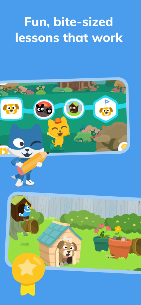 Lições curtas de chinês interativas e divertidas para crianças com personagens da Studycat