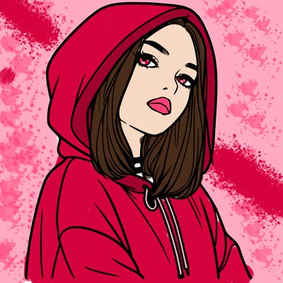 a realistic girl in a hoodie