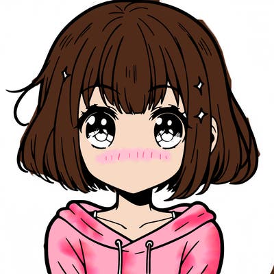 girl with short hair with bangs anime