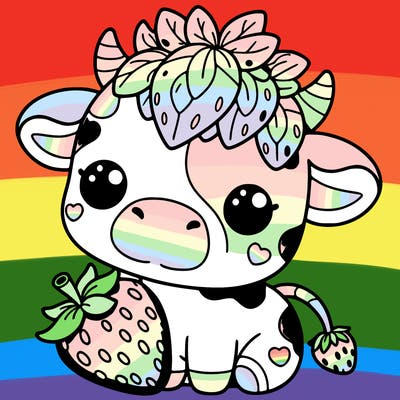 cute strawberry cow