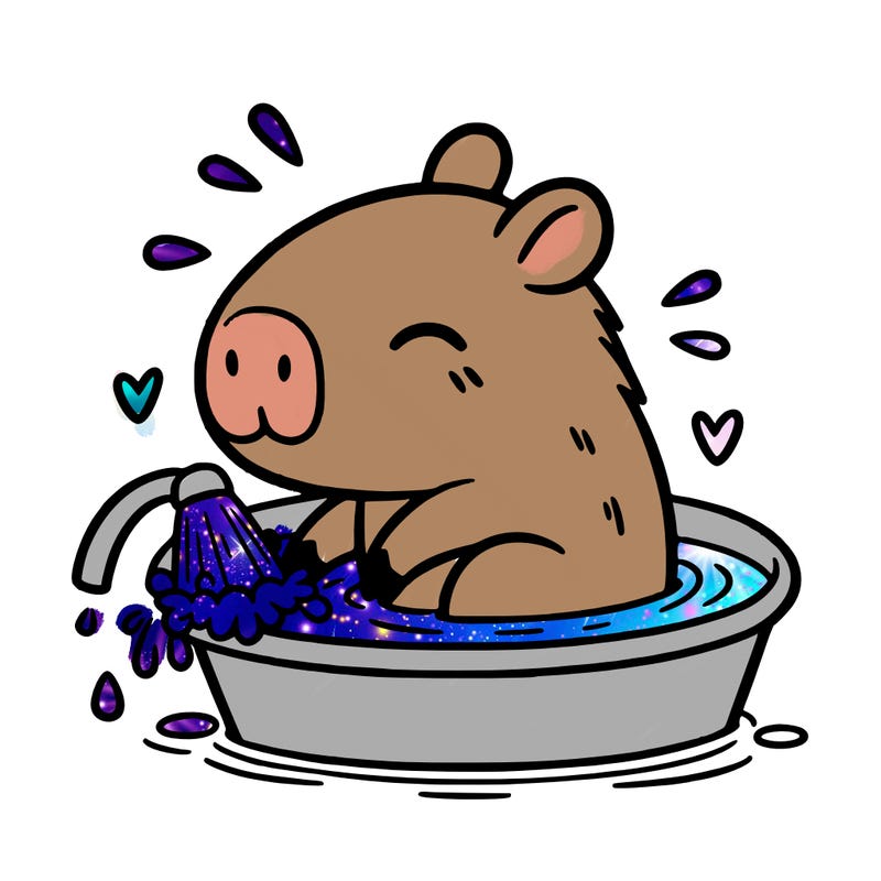 capybara taking a bath