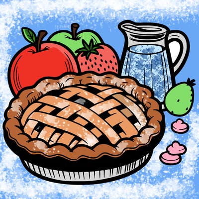 a pie of food