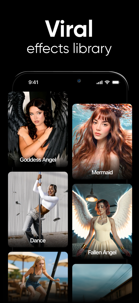 Shots - AI Photo & Video Maker - Shotsアプリ内のバイラルAI写真エフェクトとスタイルのライブラリ。