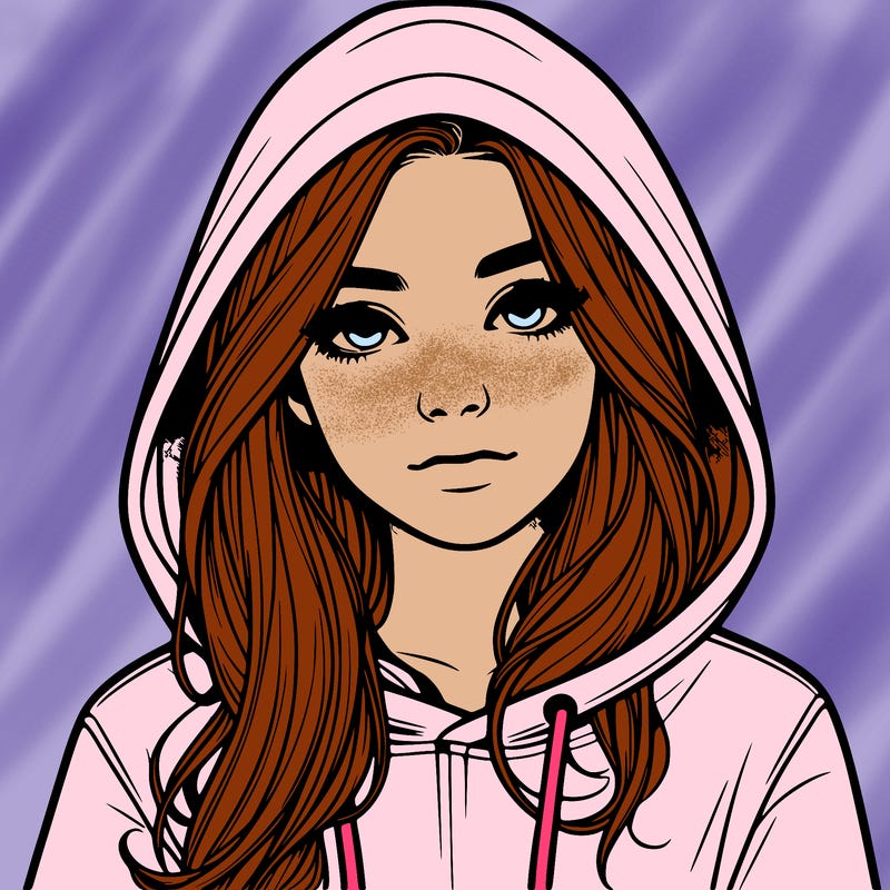 realistic girl with a hoodie