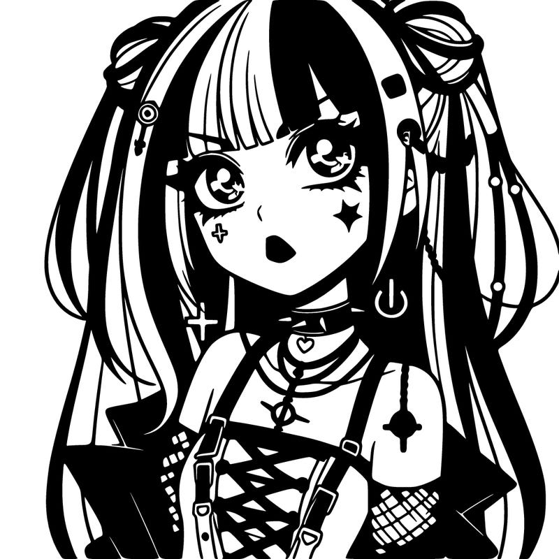goth anime girl