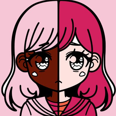 a split of a girl