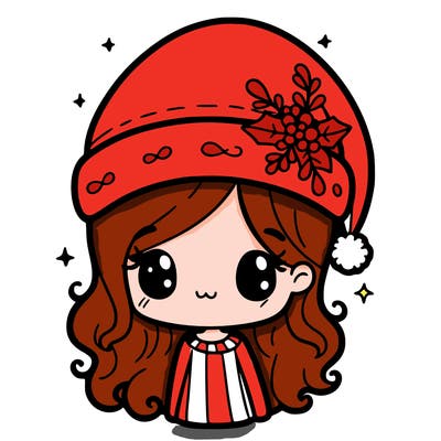 christmas hat girl